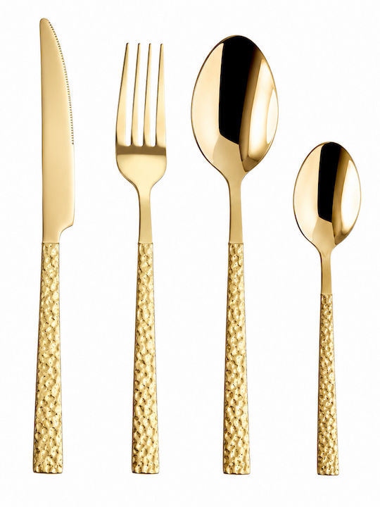 Cutlery Set Stainless Steel Gold 4 Pieces