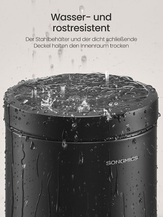 Songmics Inox Bathroom Bin 3l Black