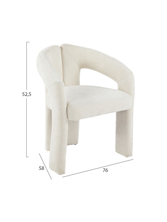 Neza Dining Chairs with Ecru Fabric Upholstery 2pcs 64x50x76cm