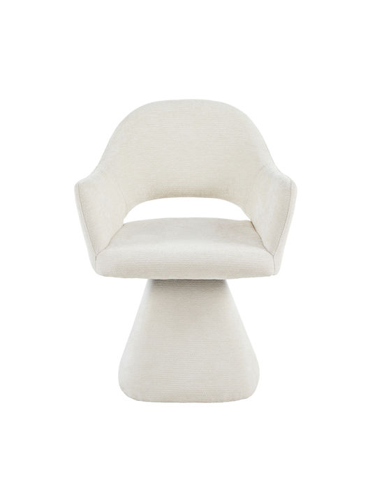 Armchair Dining Chairs with Fabric Upholstery Ecru 2pcs 64x61x84cm