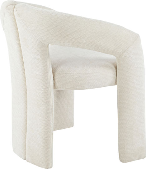 Armchair Dining Chairs with Fabric Upholstery Ecru 2pcs 64x50x76cm