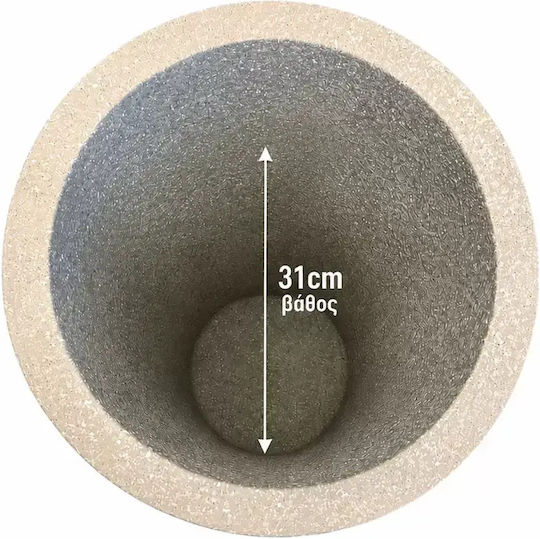 Dekorative Vase aus Polyurethan Grau 34xH71cm