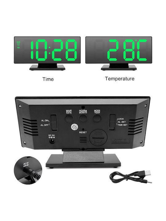 SPV Tischuhr Digital LED mit Wecker Grüne SPV-4949-PTOTOP