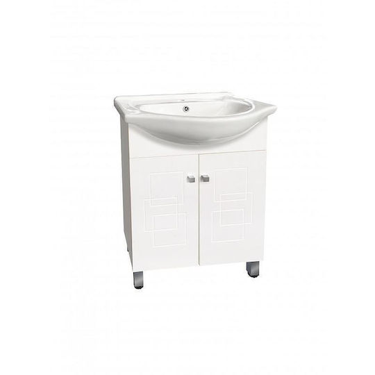 Inter Ceramic Countertop with Sink L60xW43xH85cm White