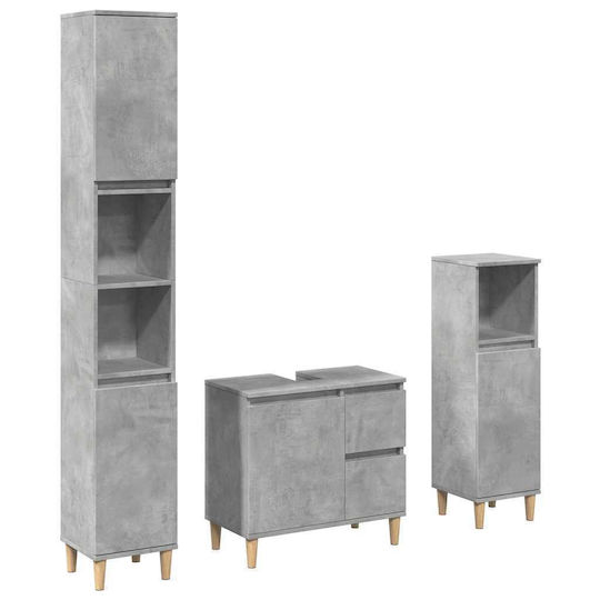 vidaXL Möbelset Waschtisch mit Waschbecken L65xB60xH33cm Grey Concrete