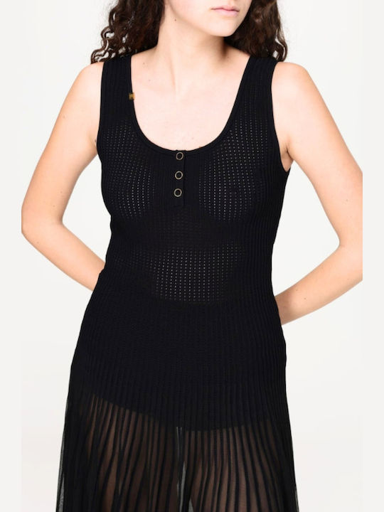 Summer Midi Evening Dress Black
