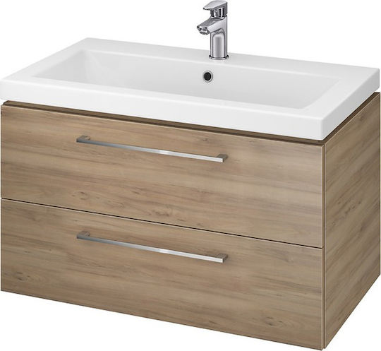 Cersanit Lara Waschtisch mit Waschbecken L80xB45xH46cm Walnuss