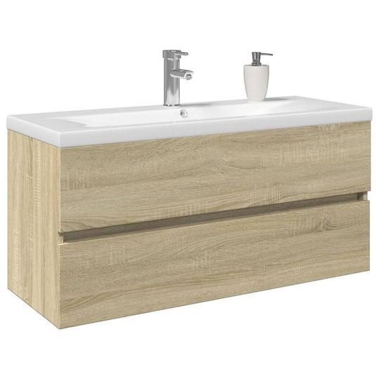 vidaXL Πάγκος με Νιπτήρα Μ100xΒ45xΥ38.5cm Καφέ