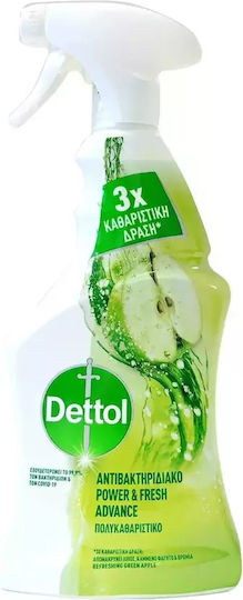 Dettol Power & Fresh Advance Καθαριστικό Spray Γενικής Χρήσης με Απολυμαντική Δράση Πράσινο Μήλο 500ml
