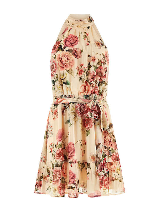 Summer Mini Evening Dress Cosmic Peony Print