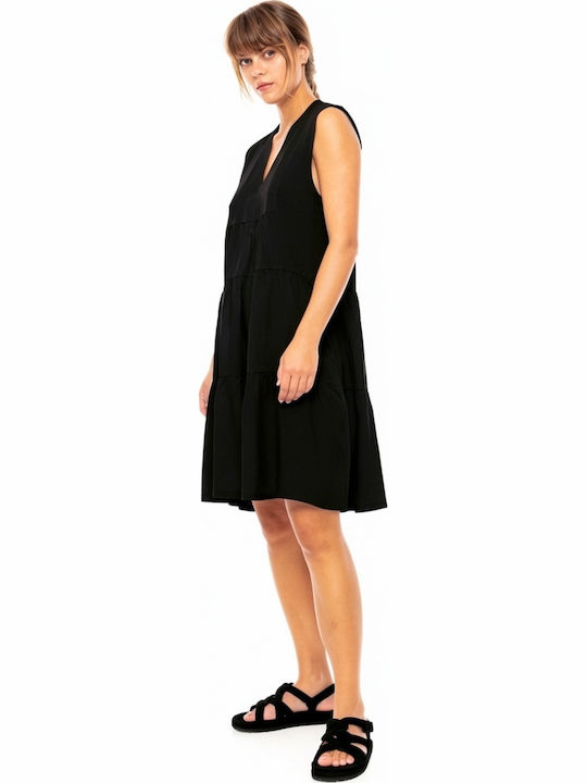 Pink Label Damen Kaftan Strand Schwarz