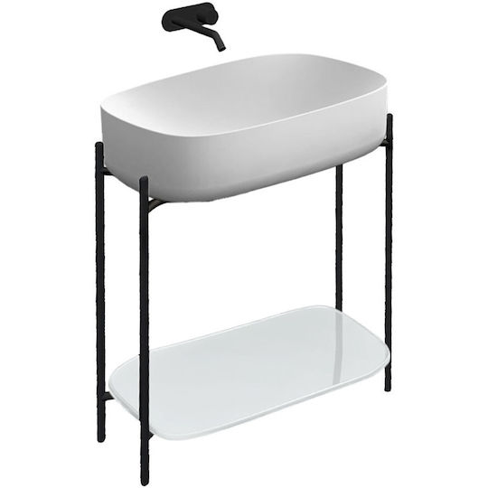 Scarabeo Blat cu Lavoar L74xW43xH90cm Negru