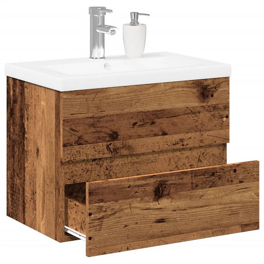 vidaXL Countertop with Sink L61xW39.5xH49cm Coffee