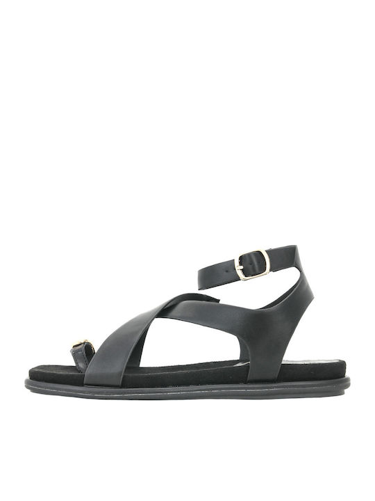 Flache Sandalen Für Damen Schwarz