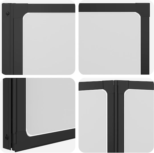 vidaXL Duschwand mit Schiebetür 132x140cm Matte Schwarz