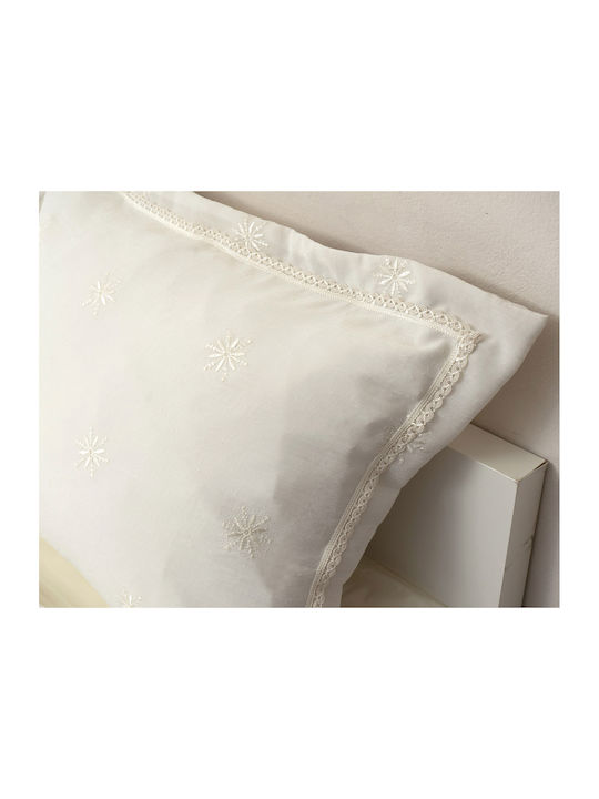 Viopros Σετ Κουβερλί Υπέρδιπλο Microfiber Εκρού 240x250cm 3τμχ