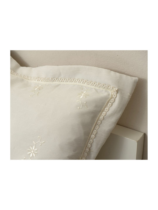 Viopros Viopros Coverlet Set Ecru Microfiber 240x250cm 3 Pieces