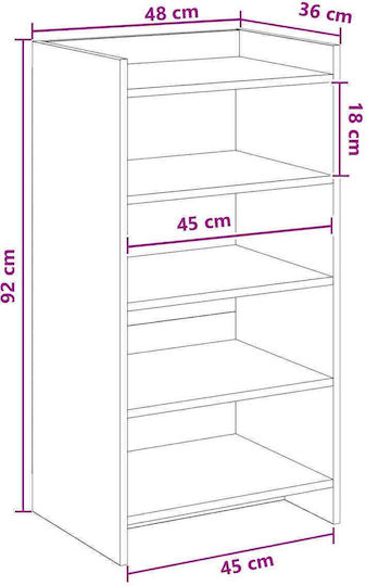 Ξύλινη Ανοιχτή Παπουτσοθήκη Καφέ Μ48xΠ36xΥ92cm