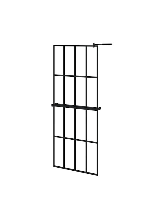 vidaXL Divider de verandă Duș cu Glisare Ușă 80x195cm Dungi Negru