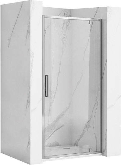 Rea Shower Screen for Shower with Hinged Door 100x195cm Chrome