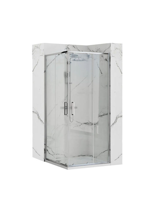 Rea Kabine für Dusche mit Schieben Tür 90x190cm Chrom