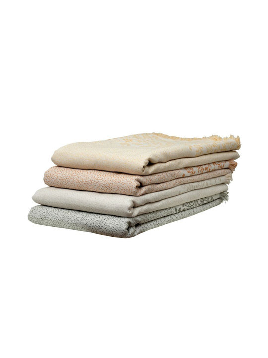 Anna Riska 1577 Dreisitzer-Sofa Wurf Jacquard 180x280cm Sand