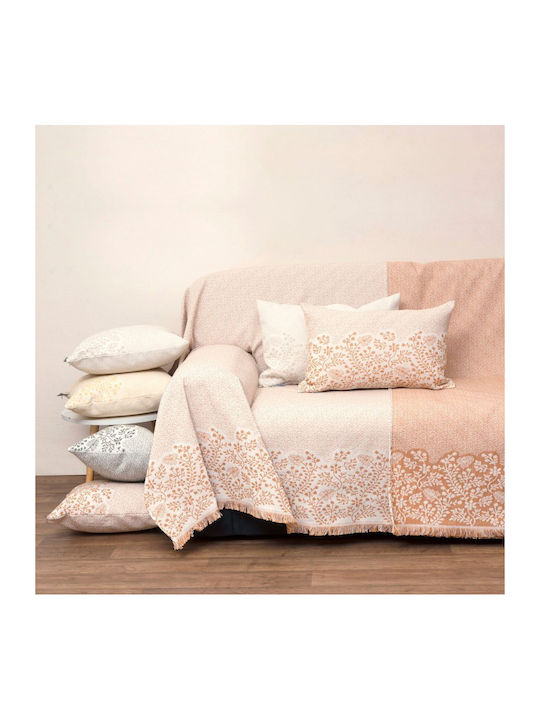 Anna Riska 1577 Armchair Throw Jacquard 180x150cm Terracotta