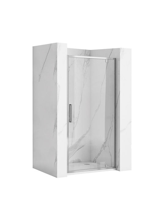 Rea Duschwand für Dusche mit Aufklappbar Tür 90x195cm Chrom