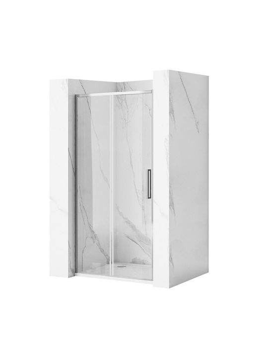 Rea Duschwand für Dusche mit Schieben Tür 100x195cm Chrom