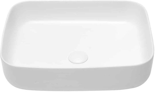 Swiss Aqua Technologies Infinitio Deasupra Blatului Chiuvetă Ceramică 50x39x13cm Șah mat alb