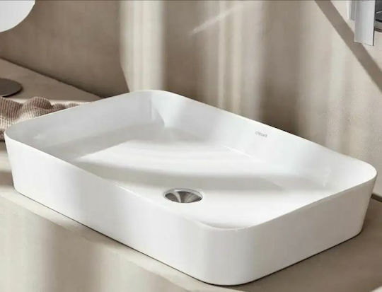 Creavit Επικαθήμενος Νιπτήρας Πορσελάνης 60x40cm Ultra White