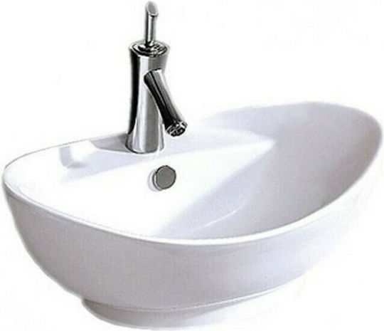 Karag Επικαθήμενος Νιπτήρας Πορσελάνης 59x39x21cm Λευκός Karag Επικαθήμενος Νιπτήρας Πορσελάνης 59x39x21cm Λευκός