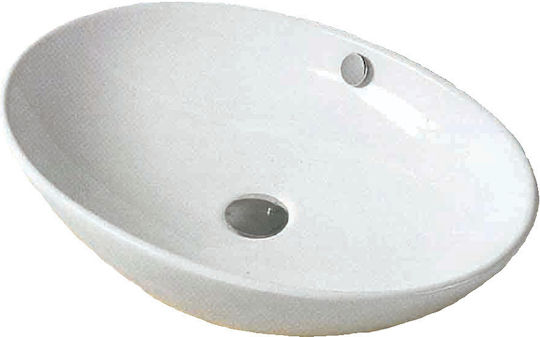 Gloria Bel Lara Επικαθήμενος Νιπτήρας Πορσελάνης 41x33.5x15cm Λευκός Gloria Bel Lara Επικαθήμενος Νιπτήρας Πορσελάνης 41x33.5x15cm Λευκός