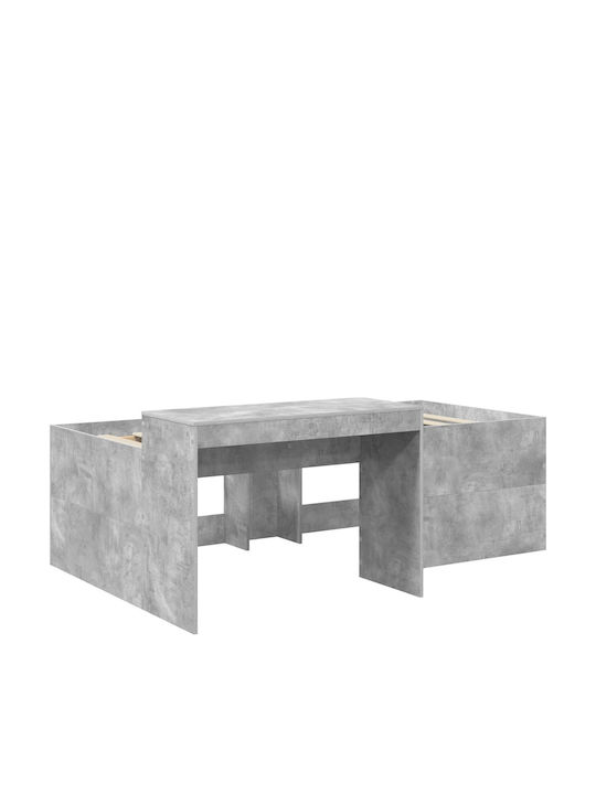 Kinderbett Hochbett Einzel mit Schreibtisch Grau