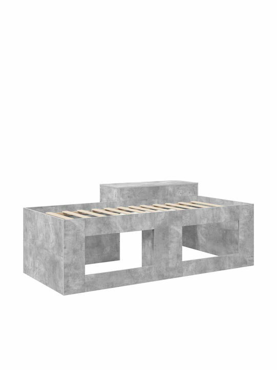 Kinderbett Hochbett Einzel mit Schreibtisch Grau