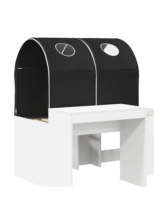 Kinderbett Hochbett Einzel mit Schreibtisch Schwarz