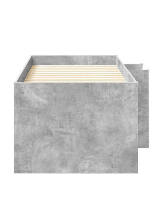 Pat Pentru Copii Single Loft Bed Cu Spațiu De Stocare Gri