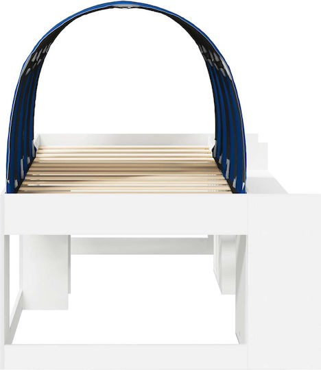 Kids Bed Loft Single White