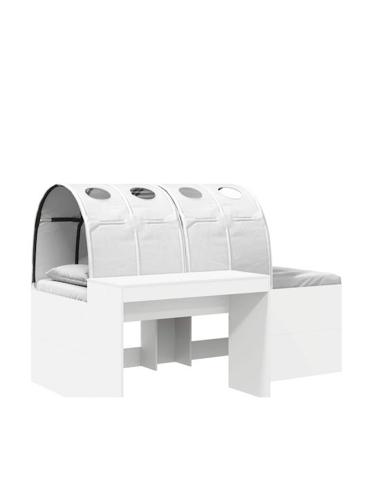 Kinderbett Hochbett Einzel mit Schreibtisch Weiß
