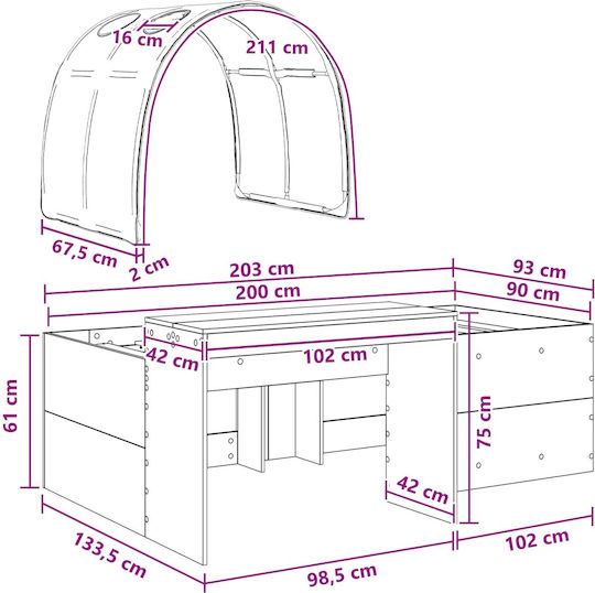 Kids Bed Loft Single with Desk White
