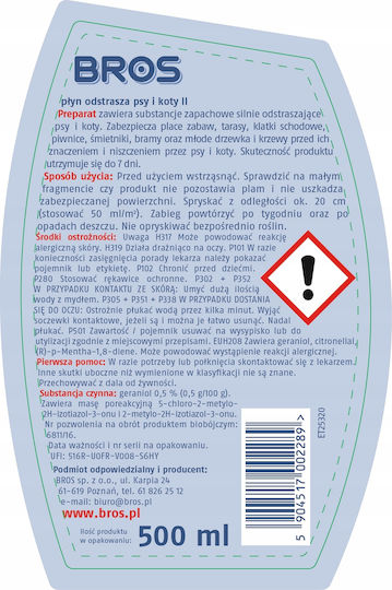 Bros Dog Cat Repellent Spray 500ml