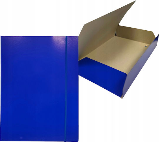 Bantex A4 Navy Blue Glossy Cardboard Folder Elastic Band