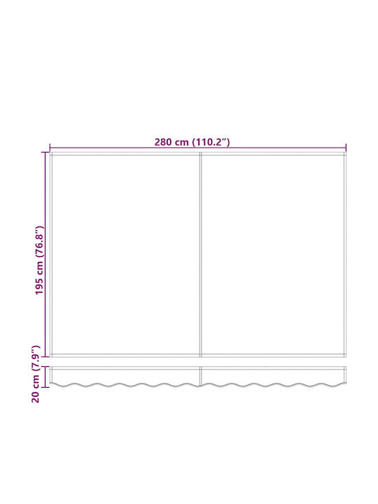vidaXL Τέντα Βεράντας με Led Κίτρινη 3x2m
