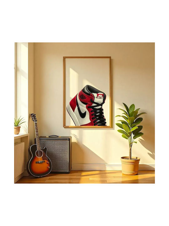 Poster Chicago Air Jordan 1 Snk41b 40cm X 50cm Μαύρη Ξύλινη Κορνίζα