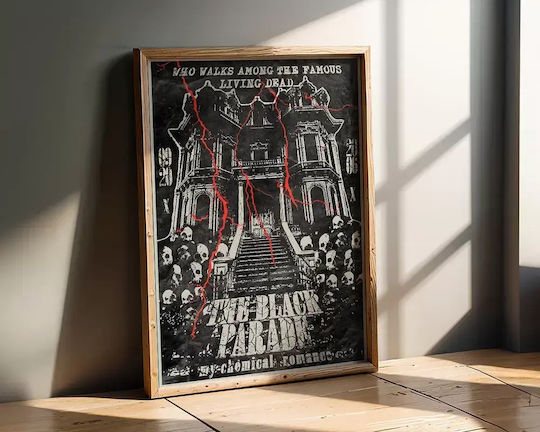 Music Poster My Chemical Romance Ms035 40cm X 50cm Μαύρη Ξύλινη Κορνίζα