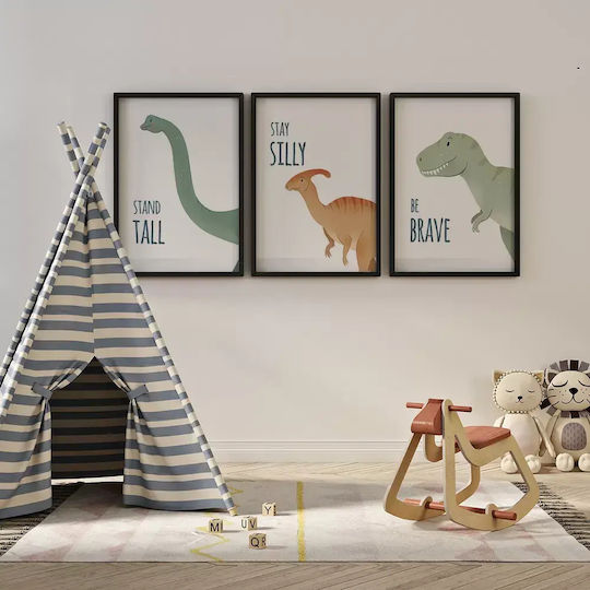 Kinder Wandkunst Mit Dinosaurier Be Brave 40x50cm