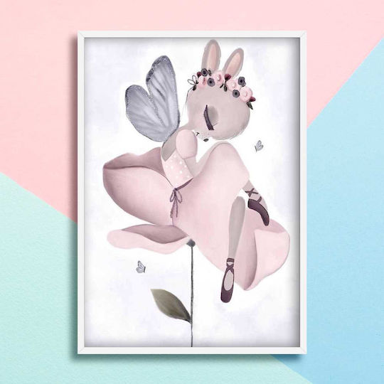 Kids Framed Fairy Wall Art With Black Wooden Frame 40x50cm