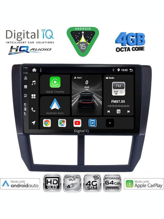 Digital IQ Car Audio System for Subaru Forester 2002-2008 Bluetooth USB WiFi GPS Apple CarPlay Android Auto with 9" Touch Screen