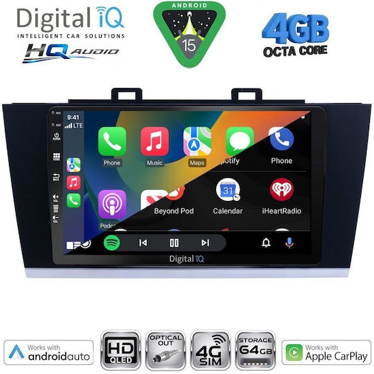 Digital IQ Ηχοσύστημα Αυτοκινήτου για Subaru Legacy / Outback 2014-2019 (Bluetooth/USB/WiFi/GPS/Apple-Carplay/Android-Auto) με Οθόνη Αφής 9"