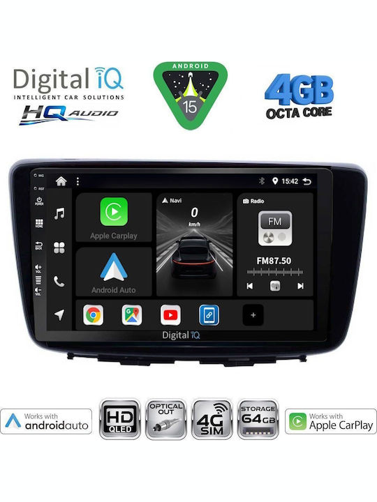 Digital IQ Car Audio System for Suzuki Alto Nissan Pixo 2009-2014 Bluetooth USB WiFi GPS Apple CarPlay Android Auto with 9" Touch Screen